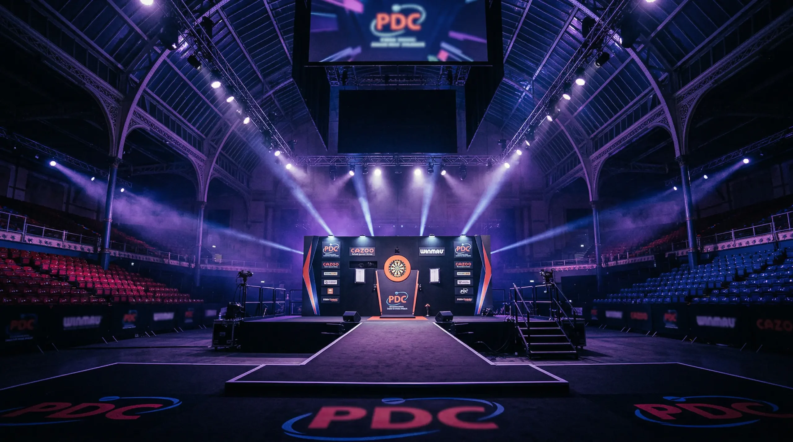 Alexandra Palace dartpodium tijdens WK Darts toernooi