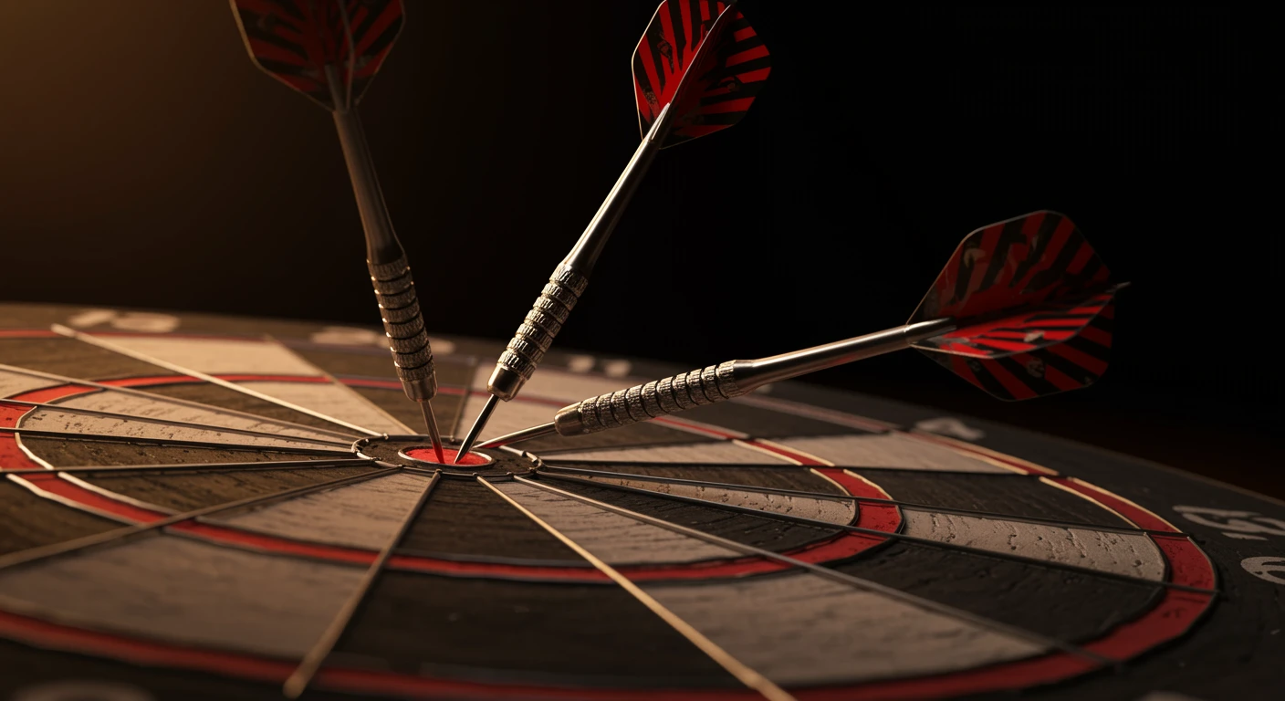 Dartpijlen in triple 20 sector met 180 score, over/under weddenschappen